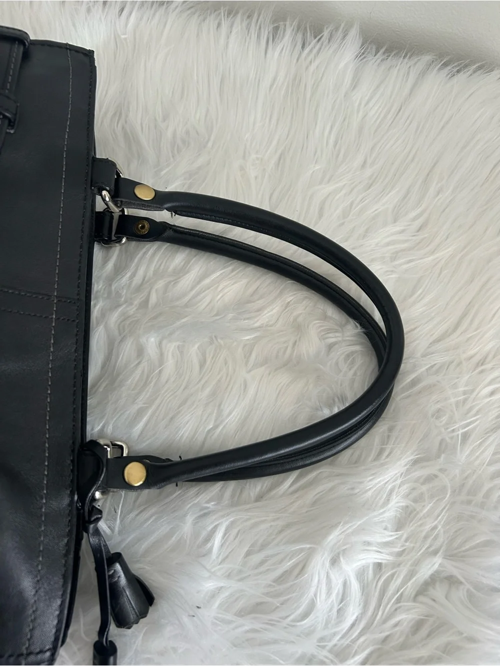 Coach Legacy Black Leather Buckle Shoulder Satchel Y2K Carryall Bag